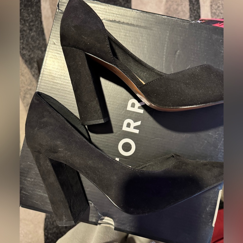 ASOS Black Suede Block heels